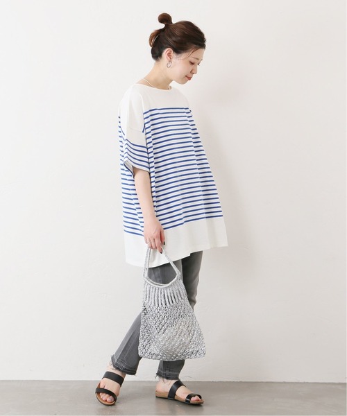 JOURNAL STANDARD(ジャーナルスタンダード)の「コットンボーダーハーフスリーブプルオーバー◆2(Tシャツ/カットソー・レディース・ピンク/ブルー/ネイビー・M)」の11枚目の写真