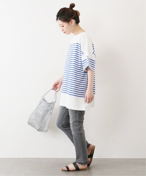 JOURNAL STANDARD(ジャーナルスタンダード)の「コットンボーダーハーフスリーブプルオーバー◆2(Tシャツ/カットソー・レディース・ピンク/ブルー/ネイビー・M)」の12枚目の写真