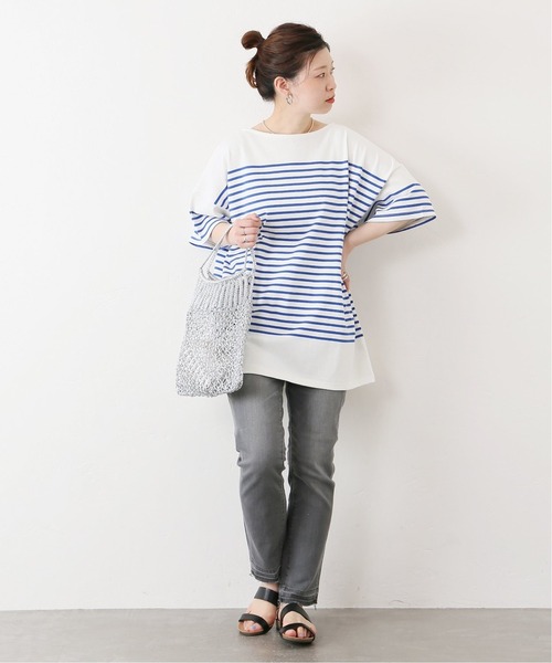 JOURNAL STANDARD(ジャーナルスタンダード)の「コットンボーダーハーフスリーブプルオーバー◆2(Tシャツ/カットソー・レディース・ピンク/ブルー/ネイビー・M)」の13枚目の写真