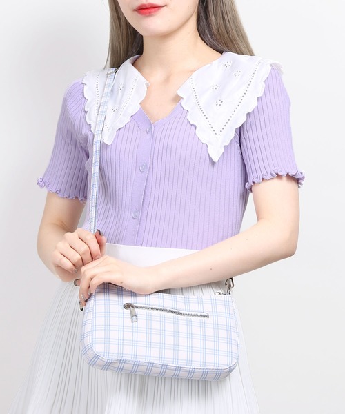 WC（ダブル シー）の「2WAYカラーチェックバッグ（ショルダーバッグ・レディース・ホワイト/ブルー/パープル・FREE）」の12枚目の写真