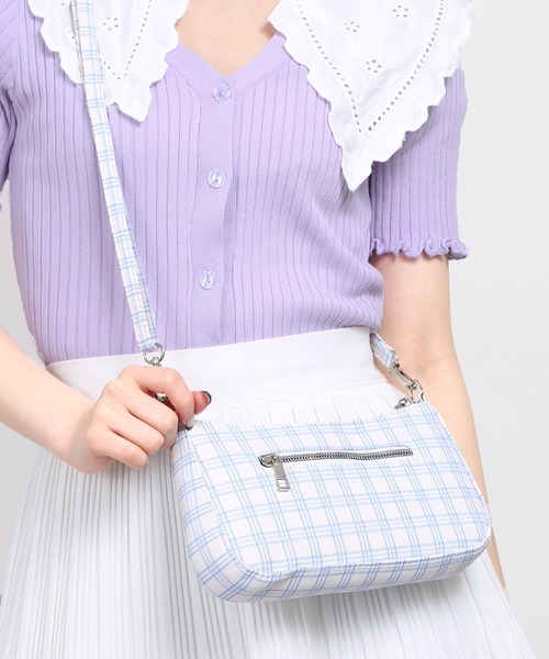 WC（ダブル シー）の「2WAYカラーチェックバッグ（ショルダーバッグ・レディース・ホワイト/ブルー/パープル・FREE）」の13枚目の写真
