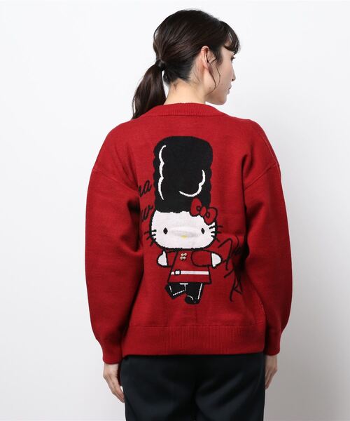ハローキティコラボ（ハローキティコラボ）の「LONDON キティニットカーディガン（カーディガン/ボレロ・レディース・ネイビー/レッド・FREE）」の13枚目の写真