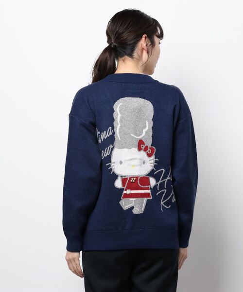 ハローキティコラボ（ハローキティコラボ）の「LONDON キティニットカーディガン（カーディガン/ボレロ・レディース・ネイビー/レッド・FREE）」の14枚目の写真