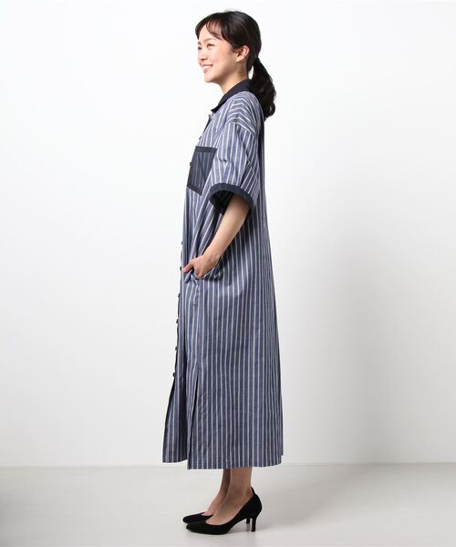 La SRIC(ラスリック)の「La SRIC / ストライプポロワンピース(ワンピース・レディース・ベージュ/ネイビー・38)」の15枚目の写真