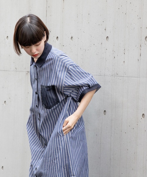 La SRIC(ラスリック)の「La SRIC / ストライプポロワンピース(ワンピース・レディース・ベージュ/ネイビー・38)」の16枚目の写真