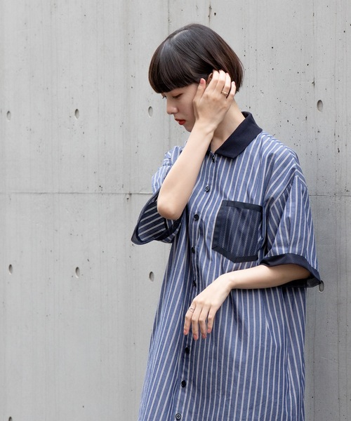 La SRIC(ラスリック)の「La SRIC / ストライプポロワンピース(ワンピース・レディース・ベージュ/ネイビー・38)」の8枚目の写真