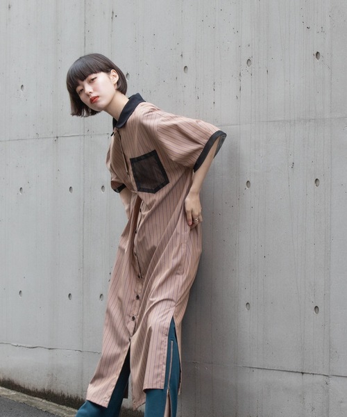 La SRIC(ラスリック)の「La SRIC / ストライプポロワンピース(ワンピース・レディース・ベージュ/ネイビー・38)」の6枚目の写真