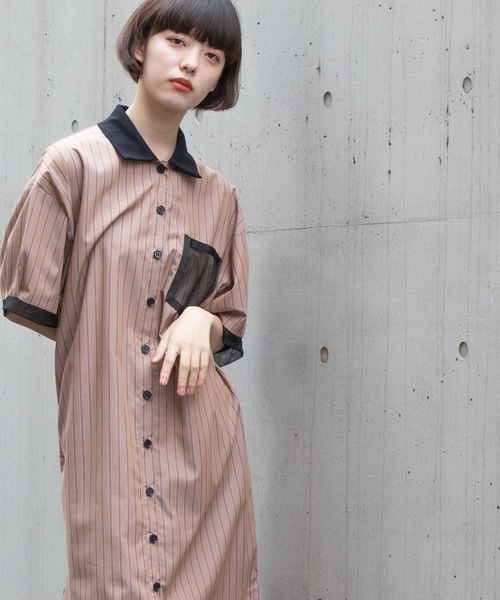 La SRIC(ラスリック)の「La SRIC / ストライプポロワンピース(ワンピース・レディース・ベージュ/ネイビー・38)」の11枚目の写真