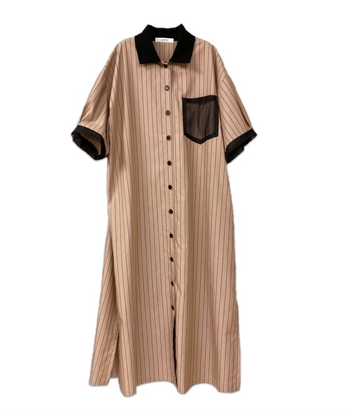 La SRIC(ラスリック)の「La SRIC / ストライプポロワンピース(ワンピース・レディース・ベージュ/ネイビー・38)」の12枚目の写真