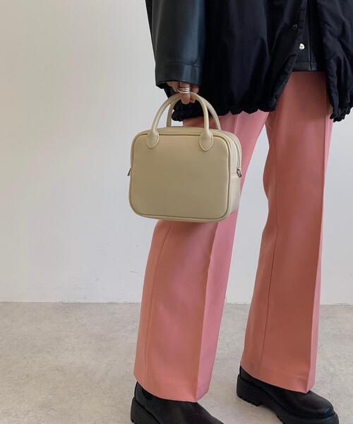 CITEN(シテン)の「<CITEN(シテン)>スクエアミニ ボストンバッグ(ボストンバッグ・レディース・ダークブラウン/オフホワイト/ブラック・FREE)」の7枚目の写真