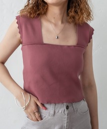 mystic | パット付スカラップニットタンクトップ(タンクトップ)