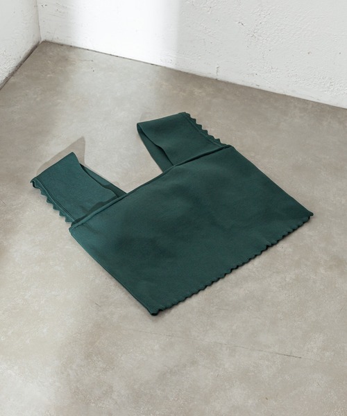 mystic（ミスティック）の「パット付スカラップニットタンクトップ（タンクトップ・レディース・ブラック/ピンク/グリーン/アイボリー・FREE）」の8枚目の写真