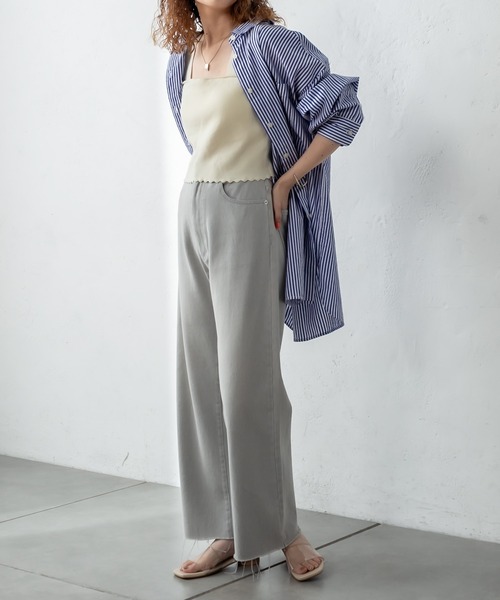 mystic（ミスティック）の「パット付スカラップニットタンクトップ（タンクトップ・レディース・ブラック/ピンク/グリーン/アイボリー・FREE）」の21枚目の写真