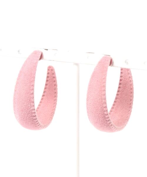 juweel(ユウェル)の「レディース ベロアフープピアス(ピアス(両耳用)・レディース・ブラック/レッド/オフホワイト/ピンク/イエロー/ブルー/ワインレッド/エメラルド・FREE)」の12枚目の写真