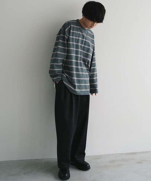 BORDER WIDE L/S-TEE（Tシャツ/カットソー）｜WYM LIDNM（ウィム