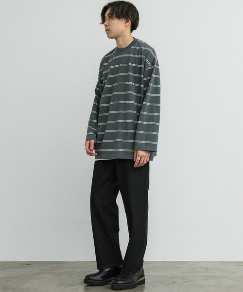 BORDER WIDE L/S-TEE（Tシャツ/カットソー）｜WYM LIDNM（ウィム