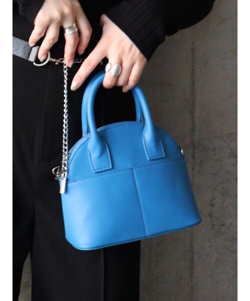 MURUA（ムルーア）の「ミニラウンドBAG（ハンドバッグ・レディース・ホワイト/ブラック/ブルー・FREE）」の3枚目の写真