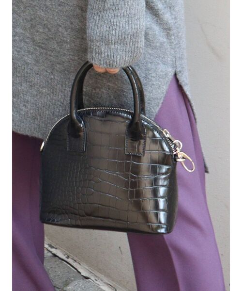 MURUA（ムルーア）の「ミニラウンドBAG（ハンドバッグ・レディース・ホワイト/ブラック/ブルー・FREE）」の5枚目の写真