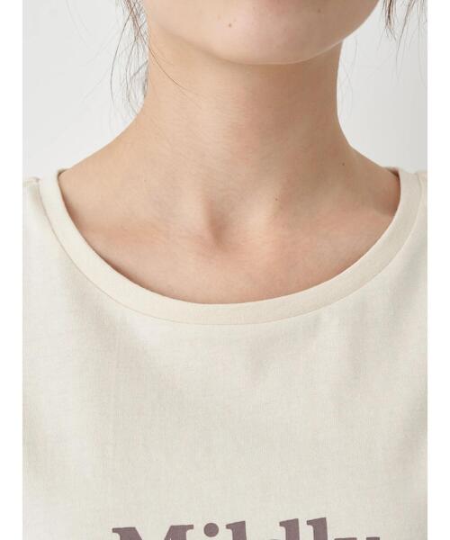 earth music&ecology（アースミュージックアンドエコロジー）の「MildlyロゴTシャツ *（Tシャツ/カットソー・レディース・オフホワイト/チャコールグレー/ライトベージュ/ライトパープル・FREE）」の12枚目の写真