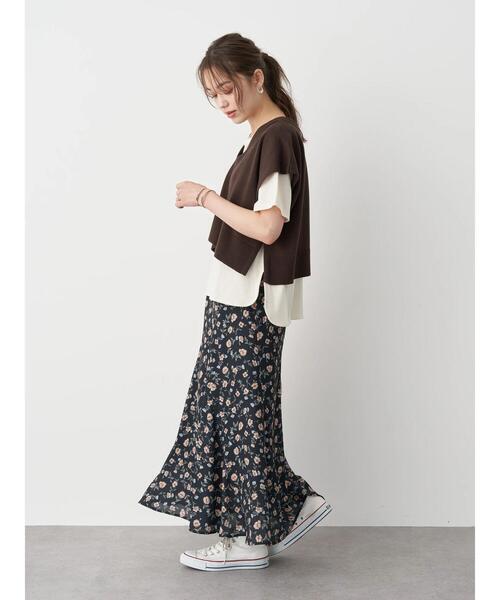 earth music&ecology（アースミュージックアンドエコロジー）の「MildlyロゴTシャツ *（Tシャツ/カットソー・レディース・オフホワイト/チャコールグレー/ライトベージュ/ライトパープル・FREE）」の16枚目の写真