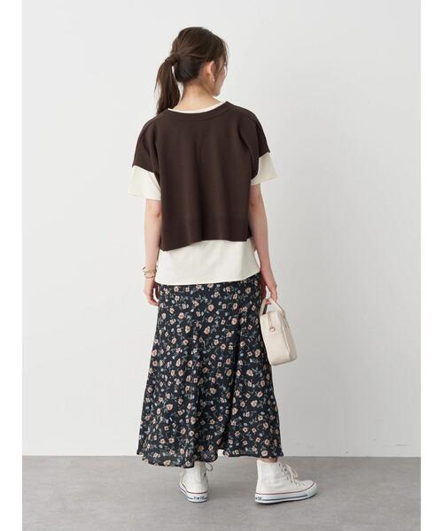 earth music&ecology（アースミュージックアンドエコロジー）の「MildlyロゴTシャツ *（Tシャツ/カットソー・レディース・オフホワイト/チャコールグレー/ライトベージュ/ライトパープル・FREE）」の18枚目の写真