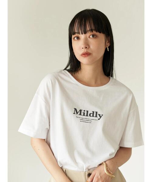 earth music&ecology（アースミュージックアンドエコロジー）の「MildlyロゴTシャツ *（Tシャツ/カットソー・レディース・オフホワイト/チャコールグレー/ライトベージュ/ライトパープル・FREE）」の20枚目の写真