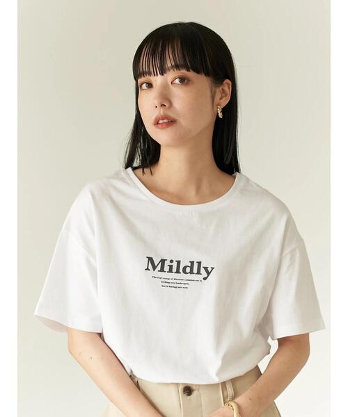earth music&ecology（アースミュージックアンドエコロジー）の「MildlyロゴTシャツ *（Tシャツ/カットソー・レディース・オフホワイト/チャコールグレー/ライトベージュ/ライトパープル・FREE）」の21枚目の写真