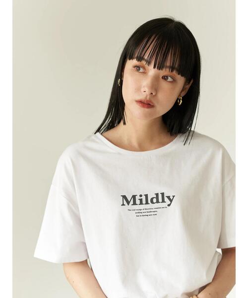 earth music&ecology（アースミュージックアンドエコロジー）の「MildlyロゴTシャツ *（Tシャツ/カットソー・レディース・オフホワイト/チャコールグレー/ライトベージュ/ライトパープル・FREE）」の22枚目の写真
