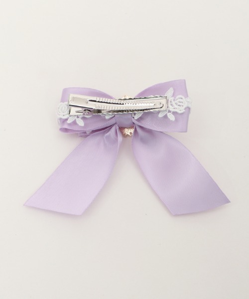 axes femme（アクシーズファム）の「カボション付リボンクリップ（バレッタ/ヘアクリップ・キッズ・ピンク/ラベンダー・MEDIUM）」の8枚目の写真