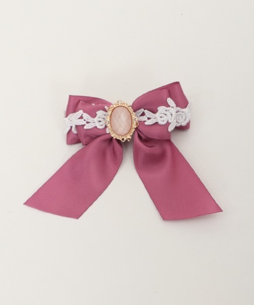 axes femme（アクシーズファム）の「カボション付リボンクリップ（バレッタ/ヘアクリップ・キッズ・ピンク/ラベンダー・MEDIUM）」の15枚目の写真