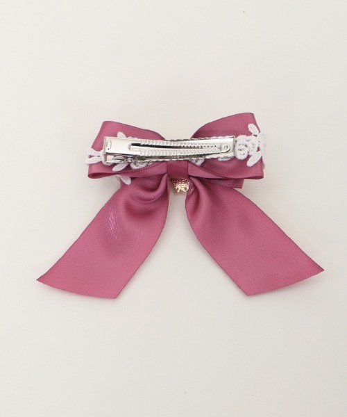 axes femme（アクシーズファム）の「カボション付リボンクリップ（バレッタ/ヘアクリップ・キッズ・ピンク/ラベンダー・MEDIUM）」の14枚目の写真