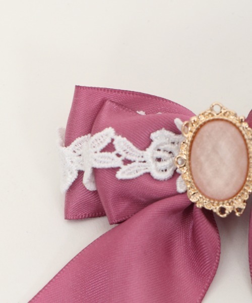 axes femme（アクシーズファム）の「カボション付リボンクリップ（バレッタ/ヘアクリップ・キッズ・ピンク/ラベンダー・MEDIUM）」の13枚目の写真