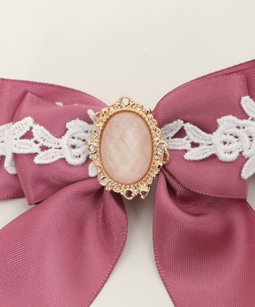 axes femme（アクシーズファム）の「カボション付リボンクリップ（バレッタ/ヘアクリップ・キッズ・ピンク/ラベンダー・MEDIUM）」の12枚目の写真