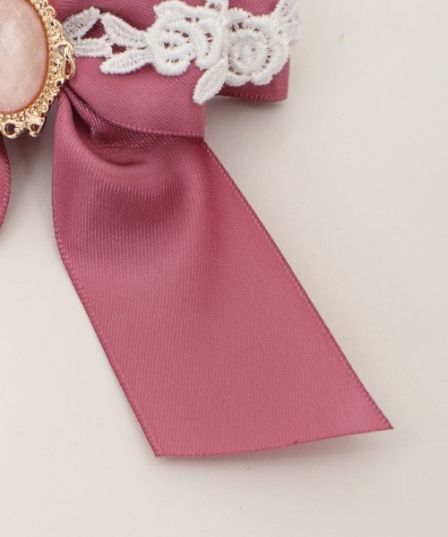 axes femme（アクシーズファム）の「カボション付リボンクリップ（バレッタ/ヘアクリップ・キッズ・ピンク/ラベンダー・MEDIUM）」の11枚目の写真