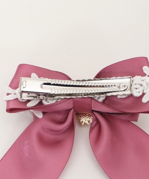 axes femme（アクシーズファム）の「カボション付リボンクリップ（バレッタ/ヘアクリップ・キッズ・ピンク/ラベンダー・MEDIUM）」の10枚目の写真