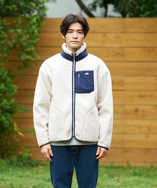 OUTDOOR PRODUCTS(アウトドアプロダクツ)の「【OUTDOOR PRODUCTS/アウトドアプロダクツ】防風ボアスタンドブルゾン ワンポイントブランドロゴ ユニセックス(ブルゾン・メンズ・オフホワイト/その他1/ベージュ/カーキ/アイボリー・SMALL/LARGE/X-LARGE/MEDIUM)」の6枚目の写真