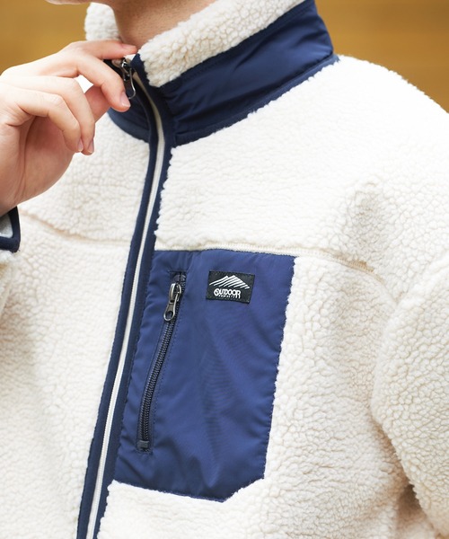 OUTDOOR PRODUCTS(アウトドアプロダクツ)の「【OUTDOOR PRODUCTS/アウトドアプロダクツ】防風ボアスタンドブルゾン ワンポイントブランドロゴ ユニセックス(ブルゾン・メンズ・オフホワイト/その他1/ベージュ/カーキ/アイボリー・SMALL/LARGE/X-LARGE/MEDIUM)」の9枚目の写真