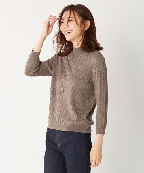 J.PRESS（ジェイプレス）の「【洗える】KNIT BASIC ニット（ニット/セーター・レディース・ライトグレー系/ワイン系/ネイビー系/ダルブルー系/ブラウン系・LARGE/MEDIUM）」の3枚目の写真