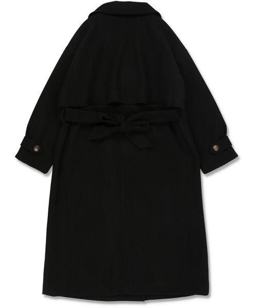 SPINNS(スピンズ)の「オーバーサイズフェイクウールトレンチコート(トレンチコート・レディース・ブラック/ベージュ/オレンジ/モカ・ONESIZE)」の16枚目の写真