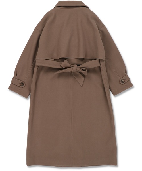 SPINNS(スピンズ)の「オーバーサイズフェイクウールトレンチコート(トレンチコート・レディース・ブラック/ベージュ/オレンジ/モカ・ONESIZE)」の10枚目の写真