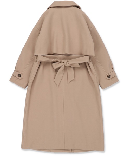 SPINNS(スピンズ)の「オーバーサイズフェイクウールトレンチコート(トレンチコート・レディース・ブラック/ベージュ/オレンジ/モカ・ONESIZE)」の18枚目の写真