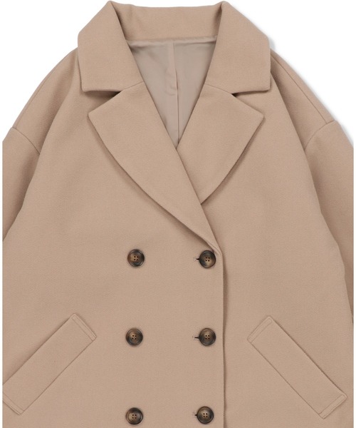 SPINNS(スピンズ)の「オーバーサイズフェイクウールトレンチコート(トレンチコート・レディース・ブラック/ベージュ/オレンジ/モカ・ONESIZE)」の9枚目の写真