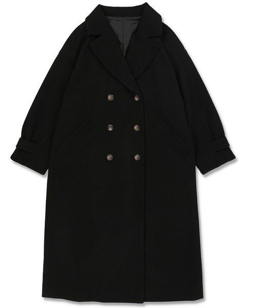 SPINNS(スピンズ)の「オーバーサイズフェイクウールトレンチコート(トレンチコート・レディース・ブラック/ベージュ/オレンジ/モカ・ONESIZE)」の14枚目の写真