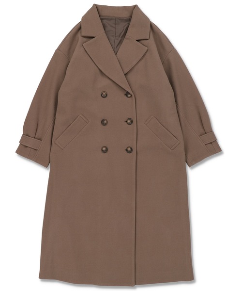 SPINNS(スピンズ)の「オーバーサイズフェイクウールトレンチコート(トレンチコート・レディース・ブラック/ベージュ/オレンジ/モカ・ONESIZE)」の5枚目の写真