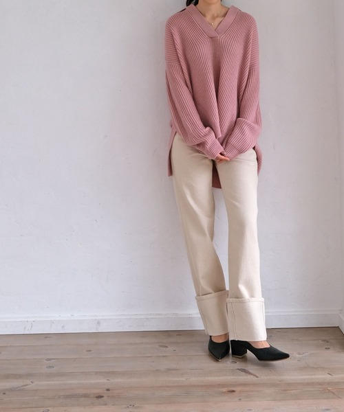 AKTE（アクテ）の「スキッパーニットプルオーバー（ニット/セーター・レディース・ピンク/グリーン・FREE）」の21枚目の写真