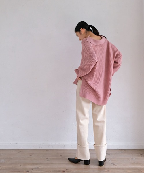 AKTE（アクテ）の「スキッパーニットプルオーバー（ニット/セーター・レディース・ピンク/グリーン・FREE）」の10枚目の写真