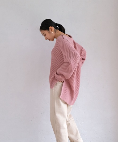 AKTE（アクテ）の「スキッパーニットプルオーバー（ニット/セーター・レディース・ピンク/グリーン・FREE）」の14枚目の写真