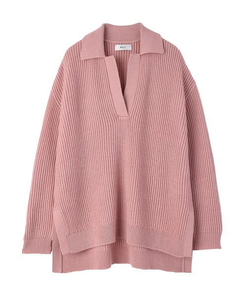 AKTE（アクテ）の「スキッパーニットプルオーバー（ニット/セーター・レディース・ピンク/グリーン・FREE）」の12枚目の写真