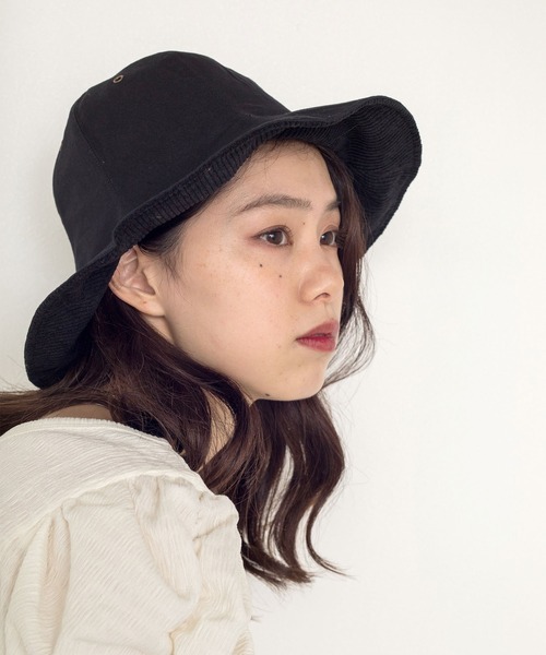 w closet(ダブルクローゼット)の「コーデュロイチューリップハット(ハット・レディース・ブラック/ベージュ・FREE)」の2枚目の写真