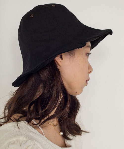 w closet(ダブルクローゼット)の「コーデュロイチューリップハット(ハット・レディース・ブラック/ベージュ・FREE)」の7枚目の写真